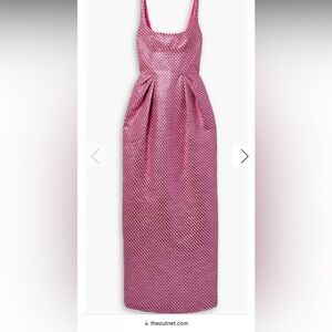 Christopher John Rogers Pleated Metallic Jacquard Gown